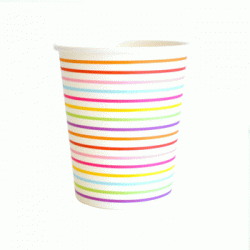 Rainbow Stripes 9oz Paper Cup, 10pcs