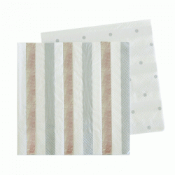 Silver Stripes & Spots Napkin, 20pcs