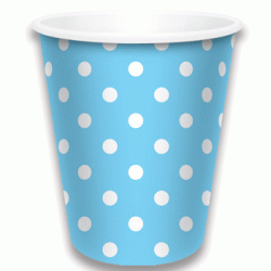 Dots Light Blue 7oz Cup, 6pcs