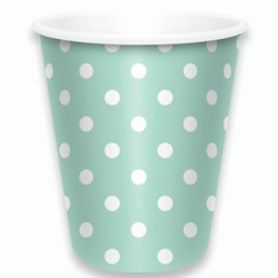 Dots Light Green 7oz Cup, 6pcs
