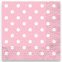 Dots Pink Napkin 25x25cm, 12pcs