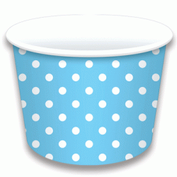 Dots Light Blue 8oz Ice-Cream/Treat Cup, 6pcs