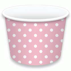 Dots Light Pink 8oz Ice-Cream/Treat Cup, 6pcs