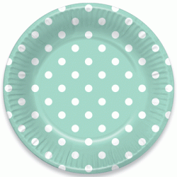 Dots Light Green 7" Plate, 6pcs