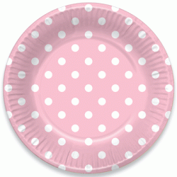 Dots Pink 7" Plate, 6pcs