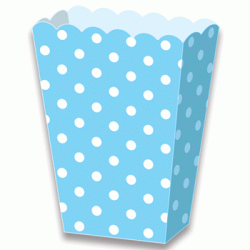 Dots Light Blue Popcorn Box, 6pcs