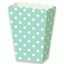 Dots Light Green Popcorn Box, 6pcs