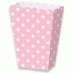 Dots Pink Popcorn Box, 6pcs