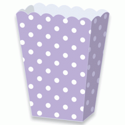 Dots Lavender Popcorn Box, 6pcs